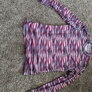 Divided Pink and Gray Long Sleeve Top